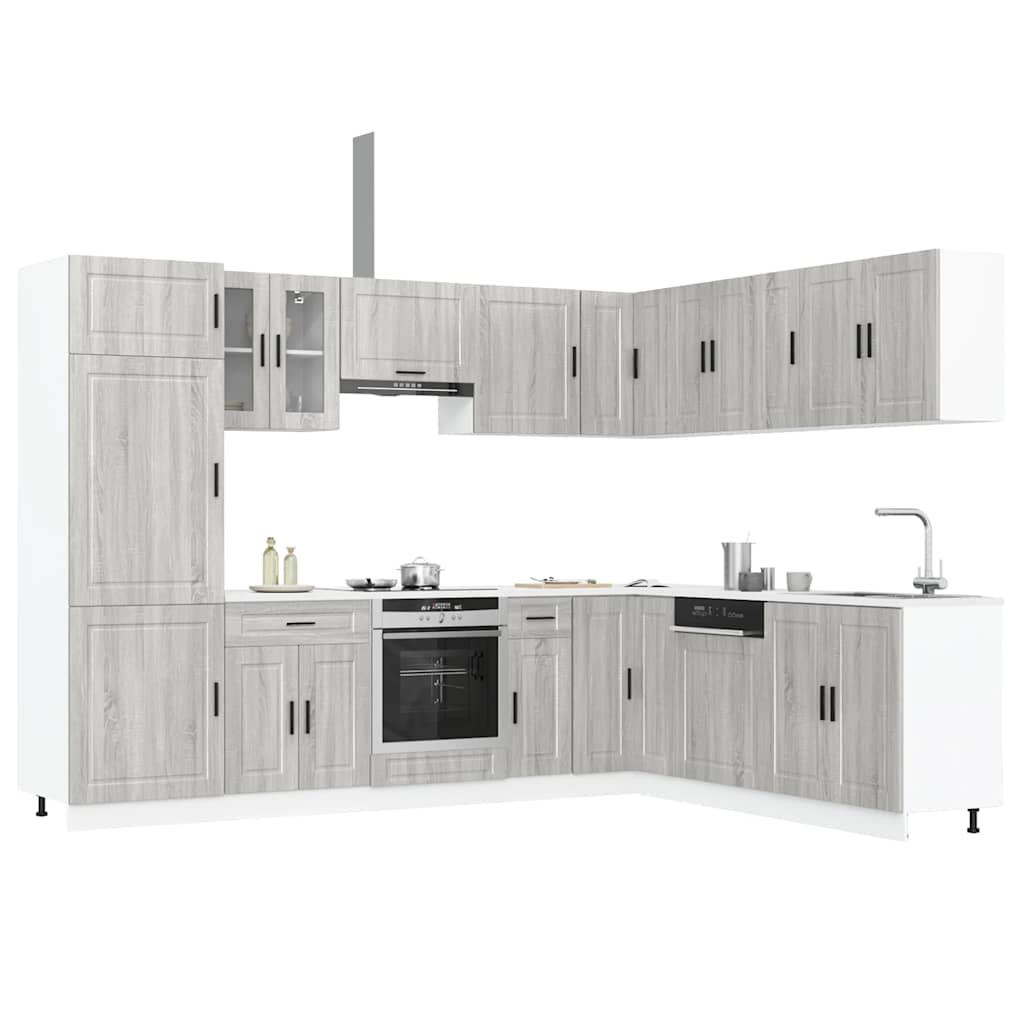 Set Mobili da Cucina 14 pz Porto Grigio Sonoma in Truciolato 3314997