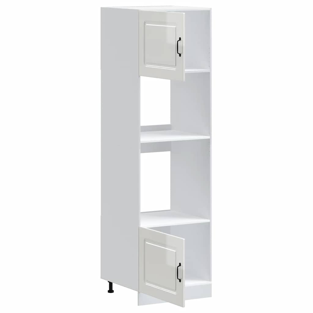 Armadi Forno 2 pz Kalmar Bianchi Lucido in Legno Multistrato 3315033