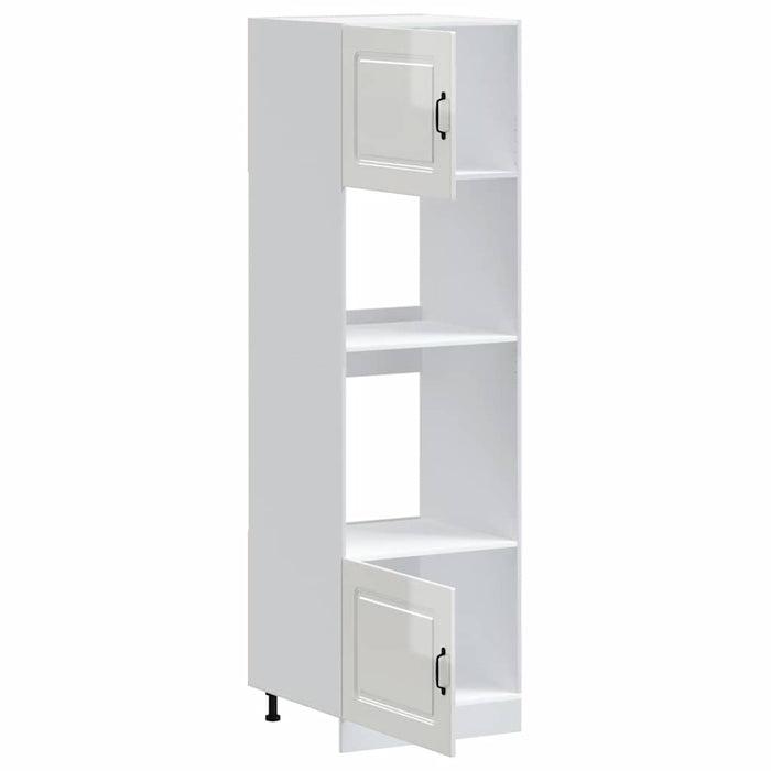 vidaXL Armadi Forno 2 pz Kalmar Bianchi Lucido in Legno Multistrato