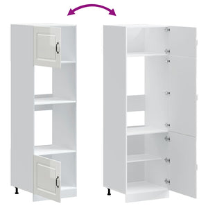 Armadi Forno 2 pz Kalmar Bianchi Lucido in Legno Multistrato 3315033