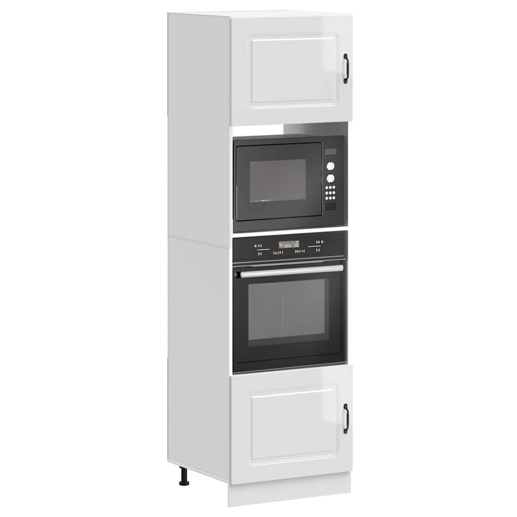 Armadi Forno 2 pz Kalmar Bianchi Lucido in Legno Multistrato 3315033