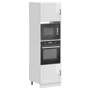 Armadi Forno 2 pz Kalmar Bianchi Lucido in Legno Multistrato 3315033