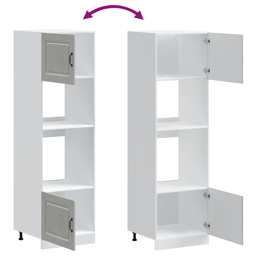 Armadi Forno 2 pz Lucca Grigio Cemento in Legno Multistrato