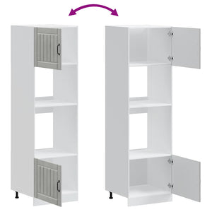 vidaXL Armadi Forno 2 pz Lucca Grigio Cemento in Legno Multistrato