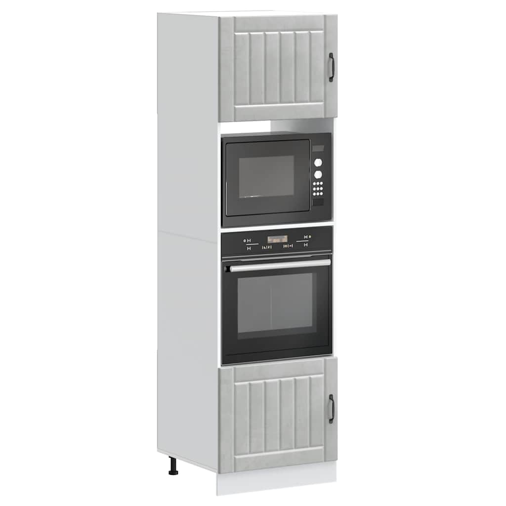 vidaXL Armadi Forno 2 pz Lucca Grigio Cemento in Legno Multistrato