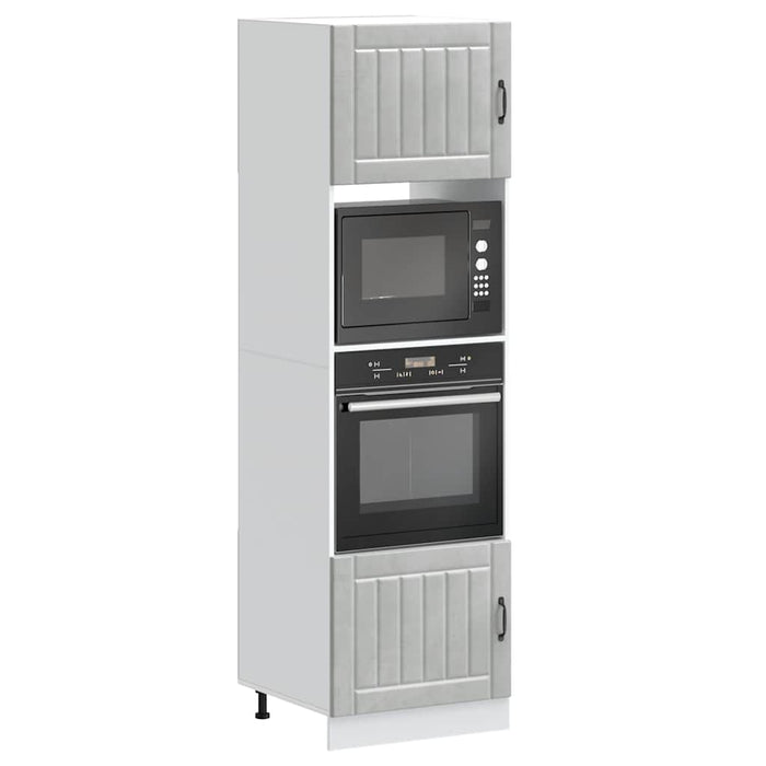 vidaXL Armadi Forno 2 pz Lucca Grigio Cemento in Legno Multistrato