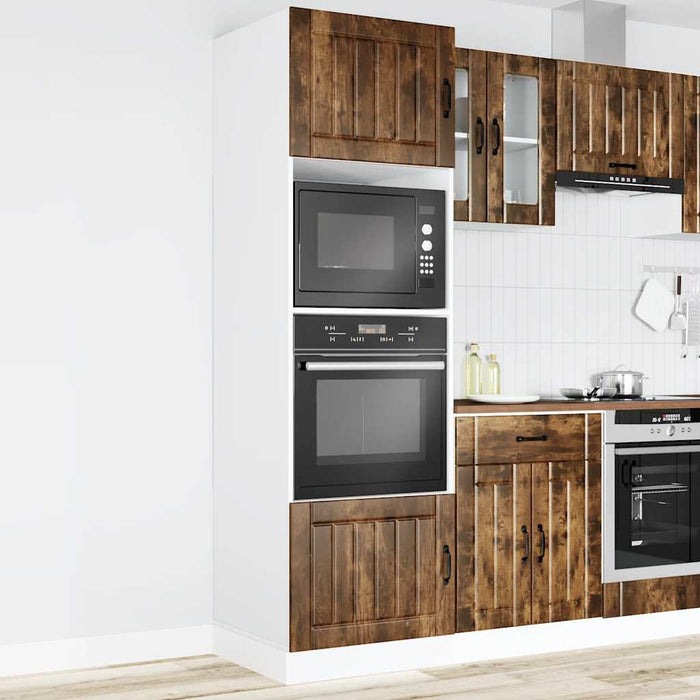 vidaXL Armadi Forno 2 pz Lucca Rovere Fumo in Legno Multistrato
