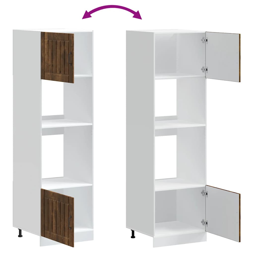 vidaXL Armadi Forno 2 pz Lucca Rovere Fumo in Legno Multistrato