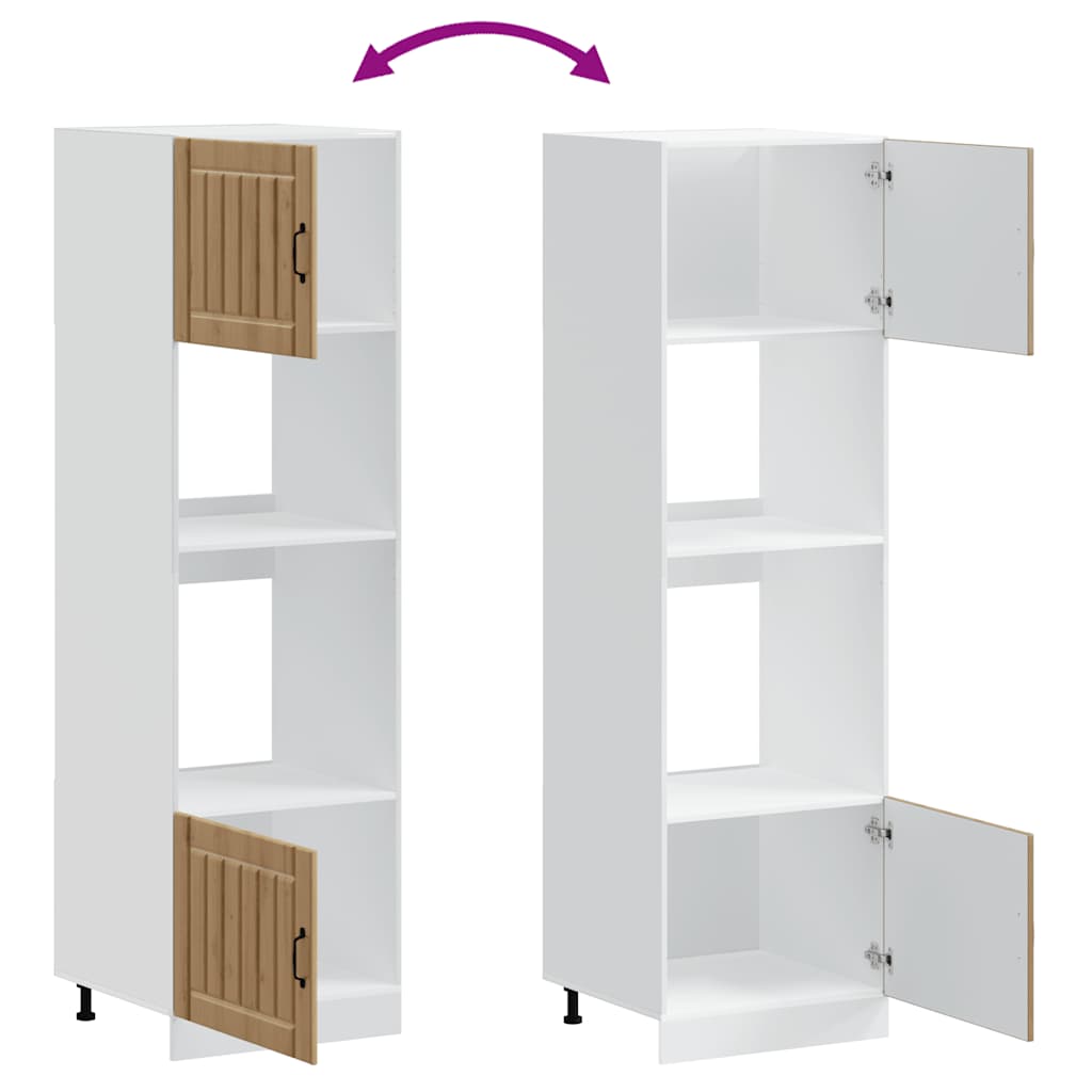 vidaXL Armadi Forno 2pz Lucca Rovere Artigianale in Legno Multistrato