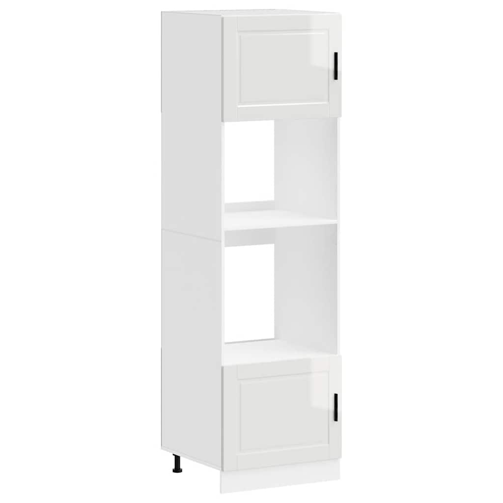 Armadi Forno 2 pz Porto Bianchi Lucido in Legno Multistrato 3315053