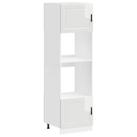 Armadi Forno 2 pz Porto Bianchi Lucido in Legno Multistrato 3315053