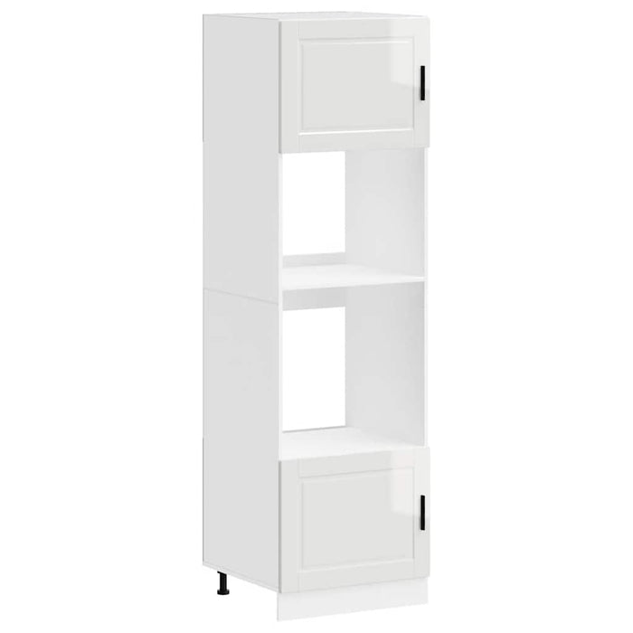 Armadi Forno 2 pz Porto Bianchi Lucido in Legno Multistrato 3315053