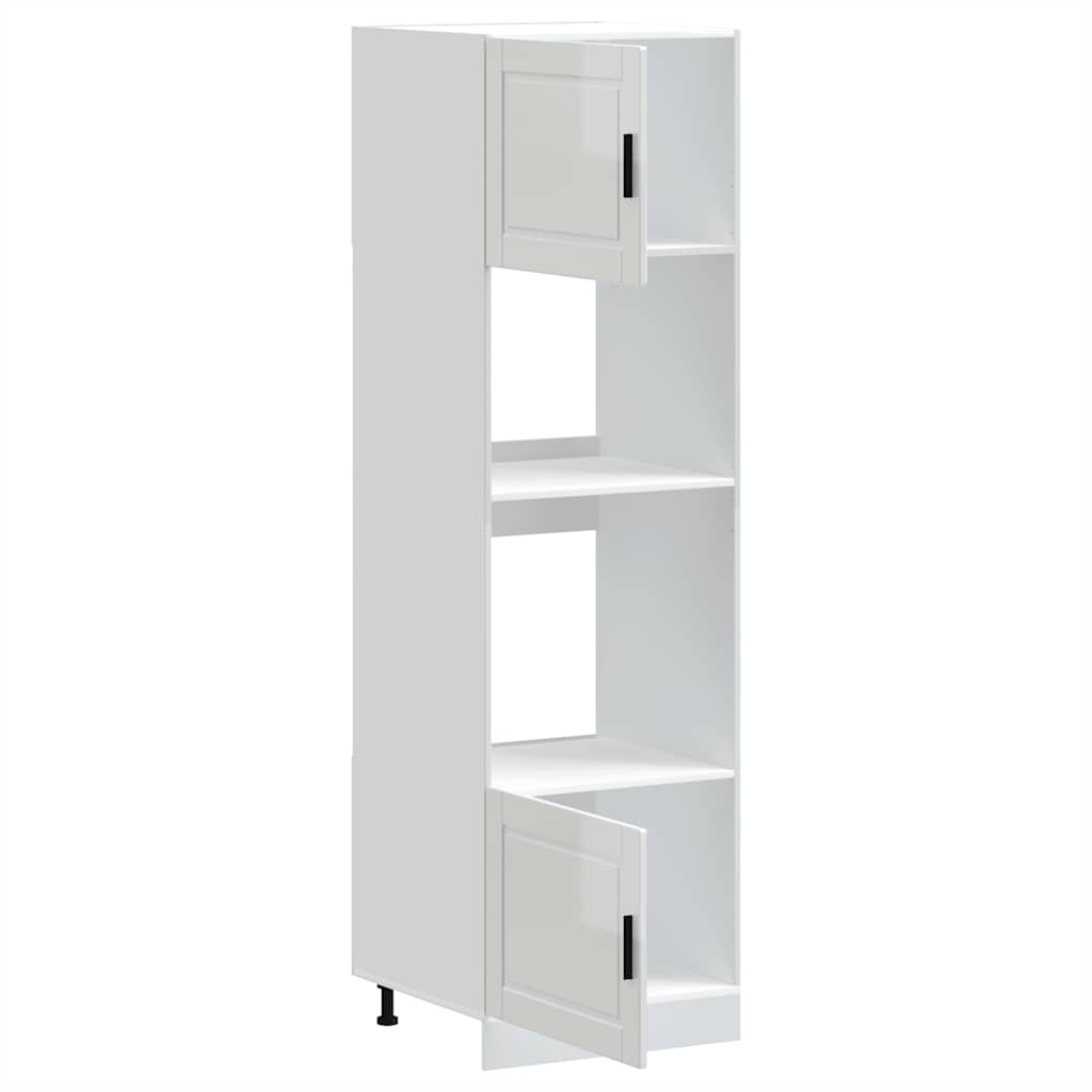 Armadi Forno 2 pz Porto Bianchi Lucido in Legno Multistrato 3315053