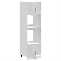 Armadi Forno 2 pz Porto Bianchi Lucido in Legno Multistrato 3315053