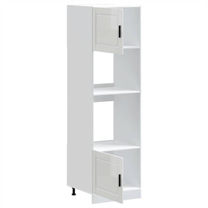 Armadi Forno 2 pz Porto Bianchi Lucido in Legno Multistrato 3315053