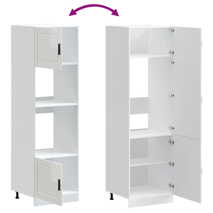 Armadi Forno 2 pz Porto Bianchi Lucido in Legno Multistrato 3315053