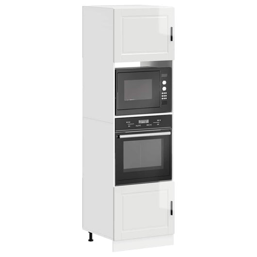 Armadi Forno 2 pz Porto Bianchi Lucido in Legno Multistrato 3315053