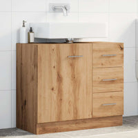 Mobile Lavabo-Armadietto da bagno Rovere Artigianale 63x30x54 cm in Truciolato