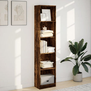 Libreria Rovere Fumo 40x24x176 cm in Legno Multistrato 857796