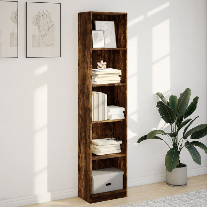 Libreria Rovere Fumo 40x24x176 cm in Legno Multistrato 857796
