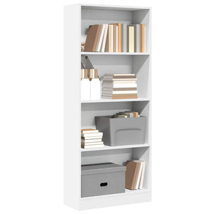 Libreria Bianca 60x24x143 cm in Legno Multistrato 857812