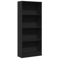 Libreria Nera 60x24x143 cm in Legno Multistrato 857813
