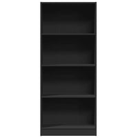 Libreria Nera 60x24x143 cm in Legno Multistrato 857813