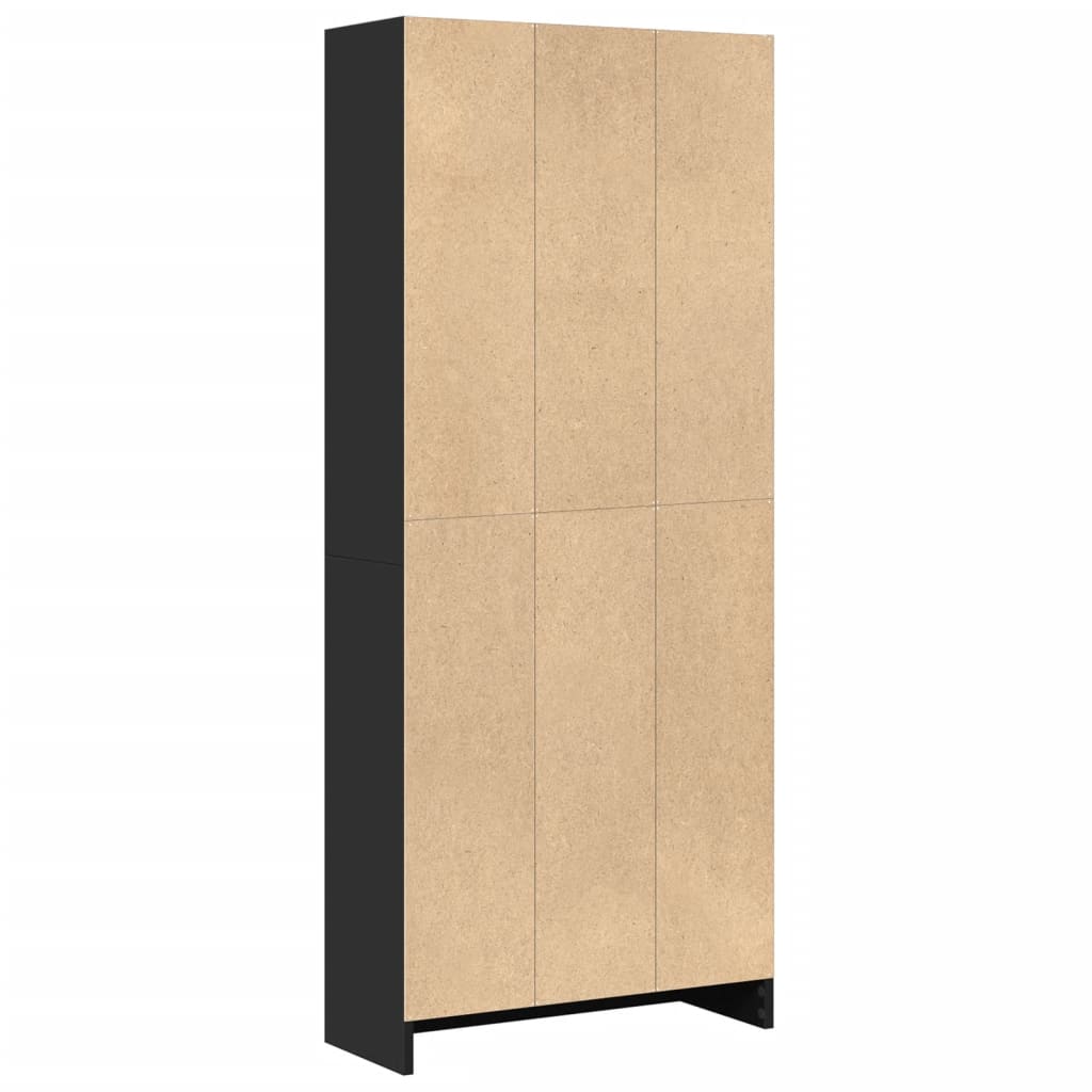 Libreria Nera 60x24x143 cm in Legno Multistrato 857813