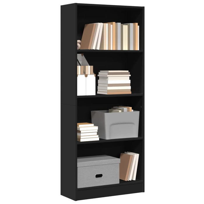 Libreria Nera 60x24x143 cm in Legno Multistrato 857813
