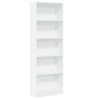 Libreria Bianca 60x24x176 cm in Legno Massello 857821