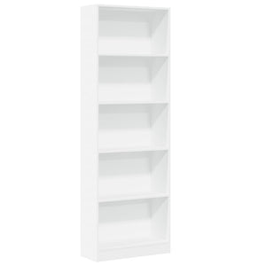 Libreria Bianca 60x24x176 cm in Legno Massello 857821