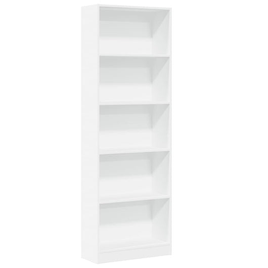 Libreria Bianca 60x24x176 cm in Legno Massello 857821