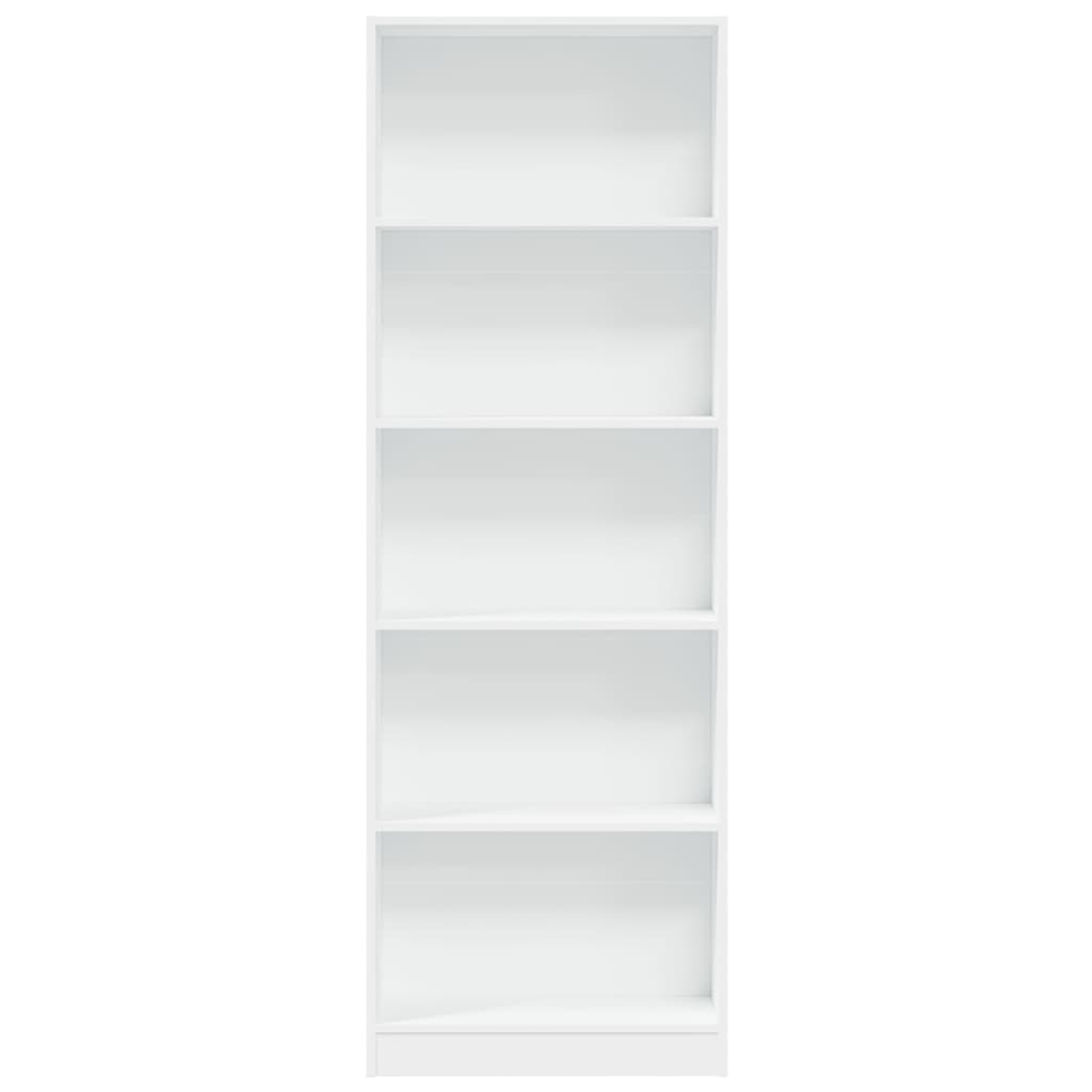 Libreria Bianca 60x24x176 cm in Legno Massello 857821