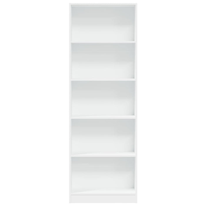 Libreria Bianca 60x24x176 cm in Legno Massello 857821