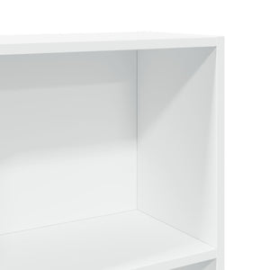 Libreria Bianca 60x24x176 cm in Legno Massello 857821