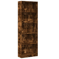 Libreria Rovere Fumo 60x24x176 cm in Legno Multistrato 857825
