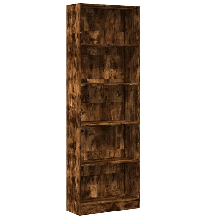 Libreria Rovere Fumo 60x24x176 cm in Legno Multistrato 857825