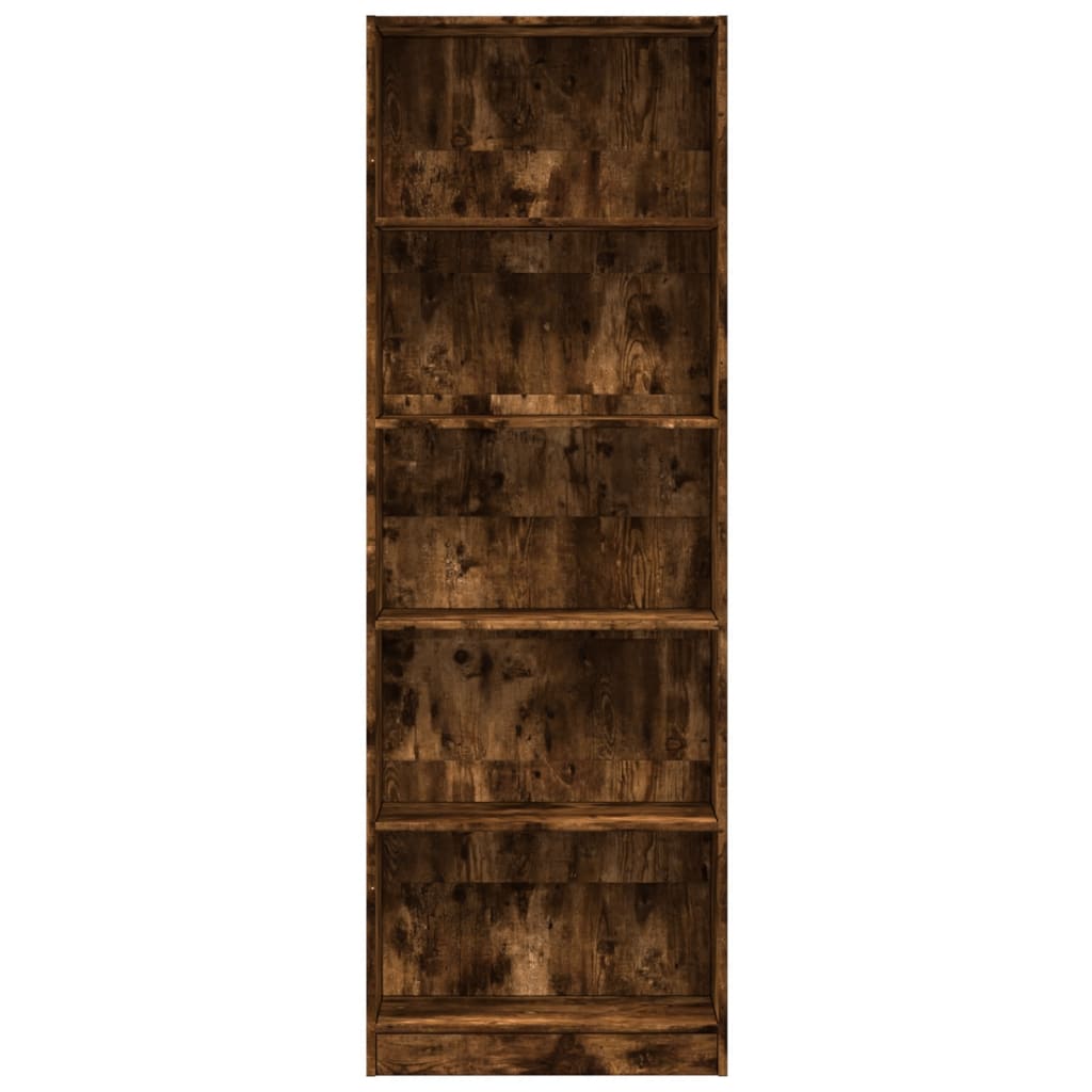 Libreria Rovere Fumo 60x24x176 cm in Legno Multistrato 857825