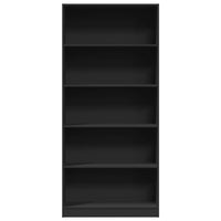 Libreria Nera 80x24x176 cm in Legno Multistrato