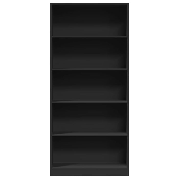 Libreria Nera 80x24x176 cm in Legno Multistrato 857854