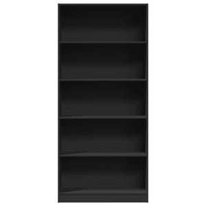 Libreria Nera 80x24x176 cm in Legno Multistrato 857854