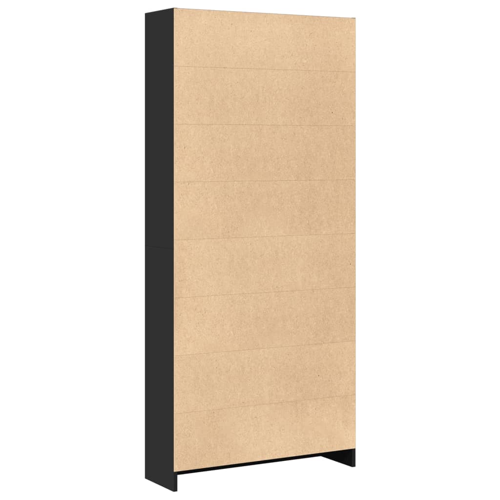 Libreria Nera 80x24x176 cm in Legno Multistrato