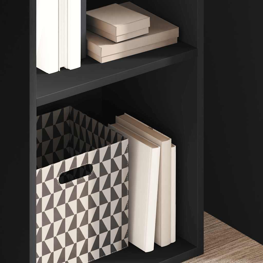 Libreria Nera 40x30x152 cm in Legno Multistrato 857877