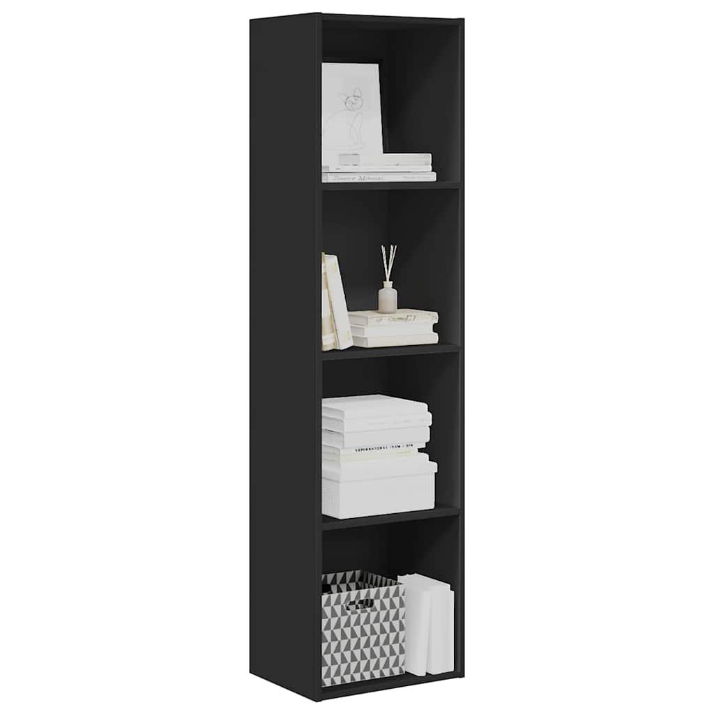 Libreria Nera 40x30x152 cm in Legno Multistrato 857877