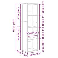 Libreria Rovere Fumo 40x30x152 cm in Legno Multistrato 857880