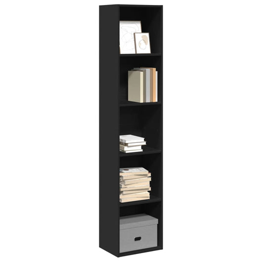 Libreria Nera 40x30x189 cm in Legno Multistrato 857886
