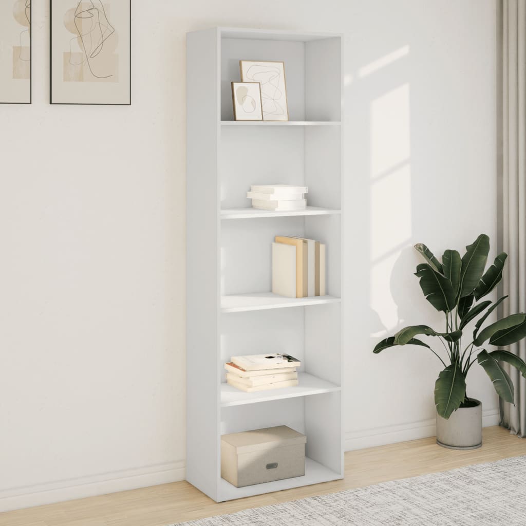 Libreria Bianca 60x30x189 cm in Legno Multistrato 857917