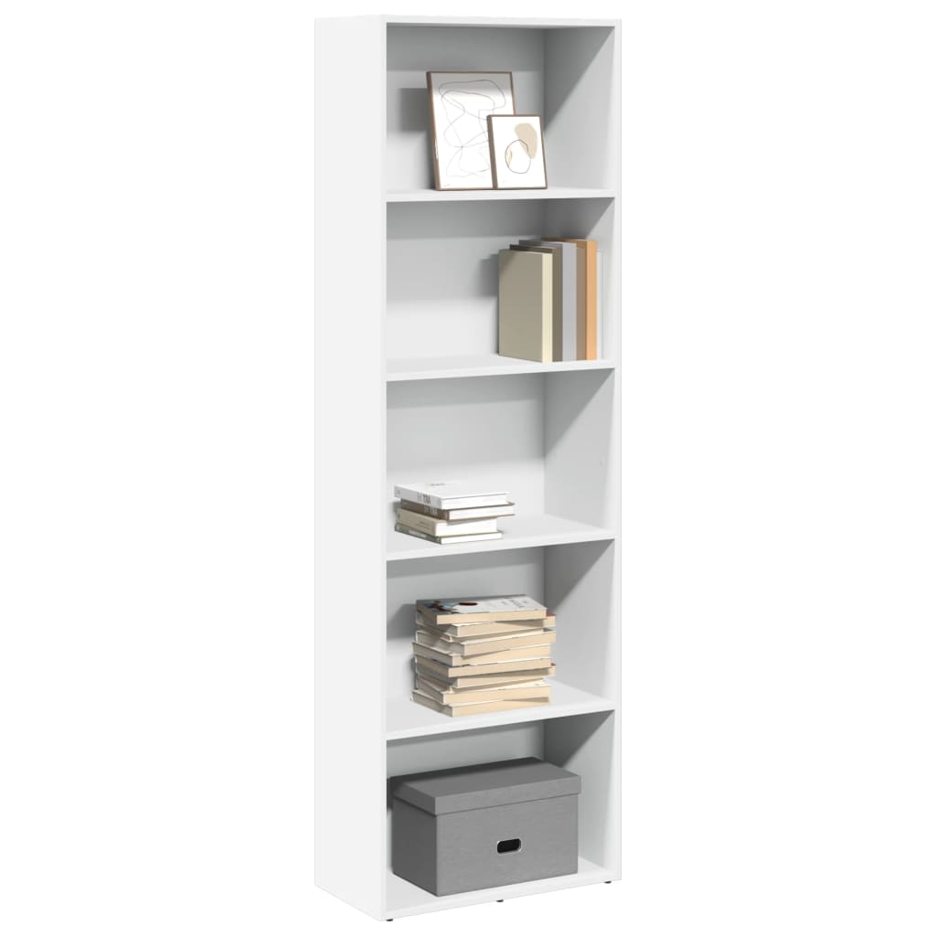 Libreria Bianca 60x30x189 cm in Legno Multistrato 857917