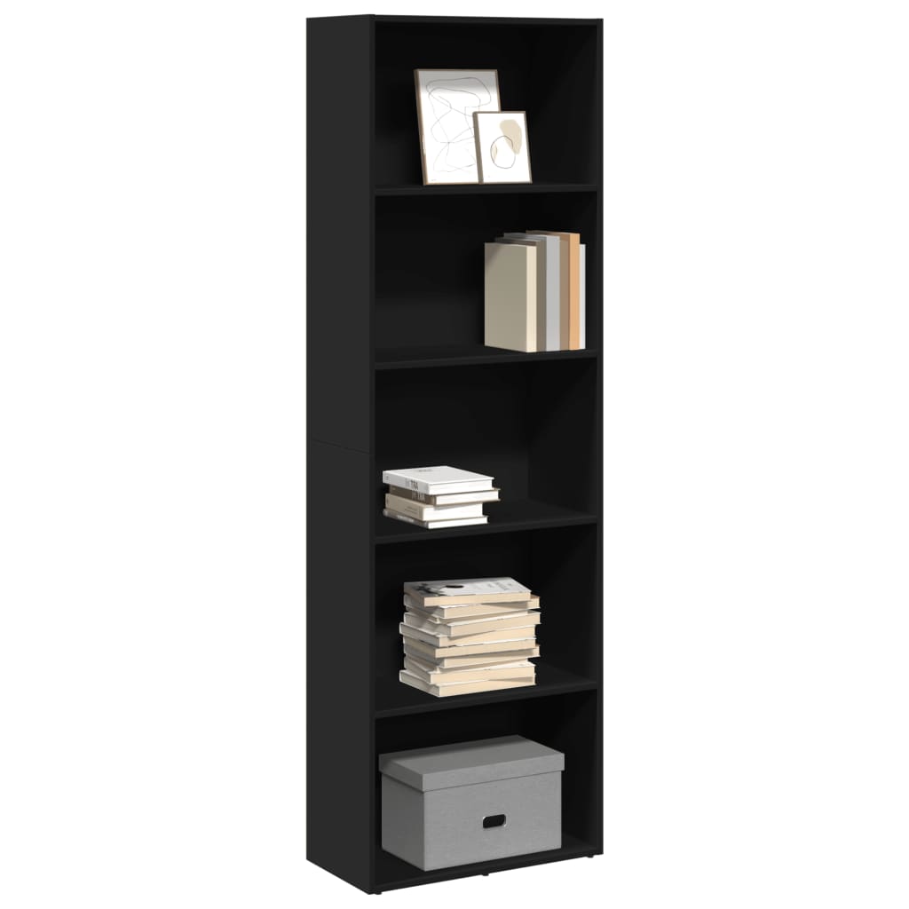Libreria Nera 60x30x189 cm in Legno Multistrato 857918