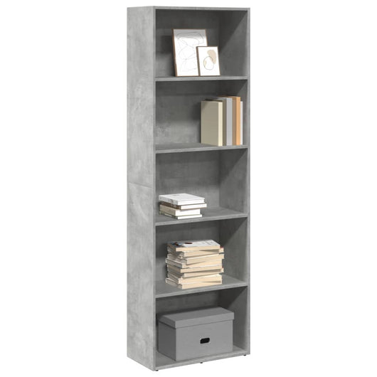 Libreria Grigio Cemento 60x30x189 cm in Legno Multistrato 857920